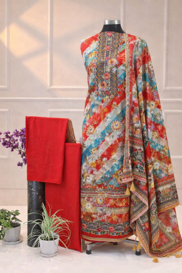 Premium Printed Unstitched Lawn Three Piece